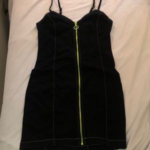 Black/ neon denim dress